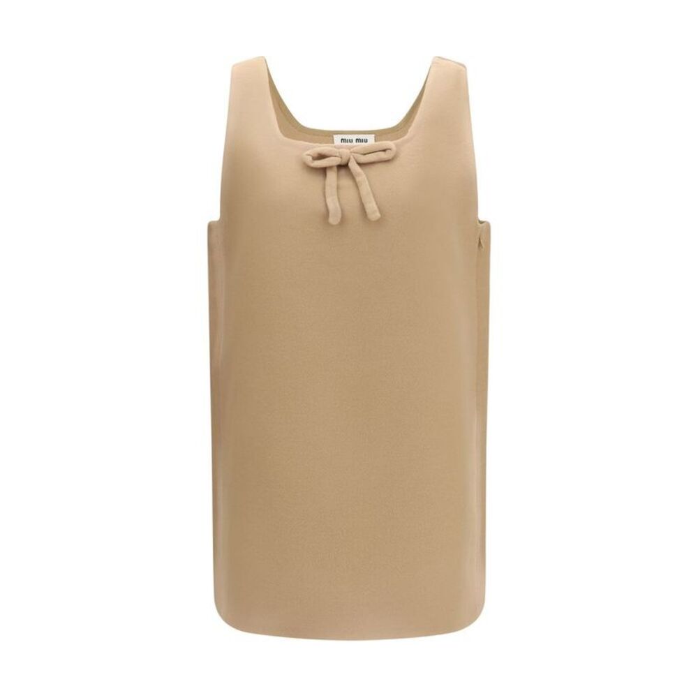 Miu Miu Beige Wool Oves Aries Casual Women's Dress